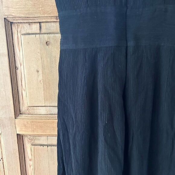 By Anthropologie 2 Black Jumpsuit Wide Leg Cropped Belted‎ - Picture 13 of 13